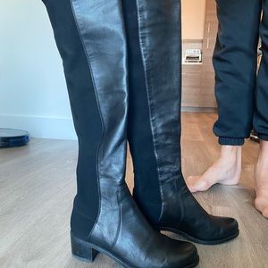 Stuart Weitzman reserve black leather boots